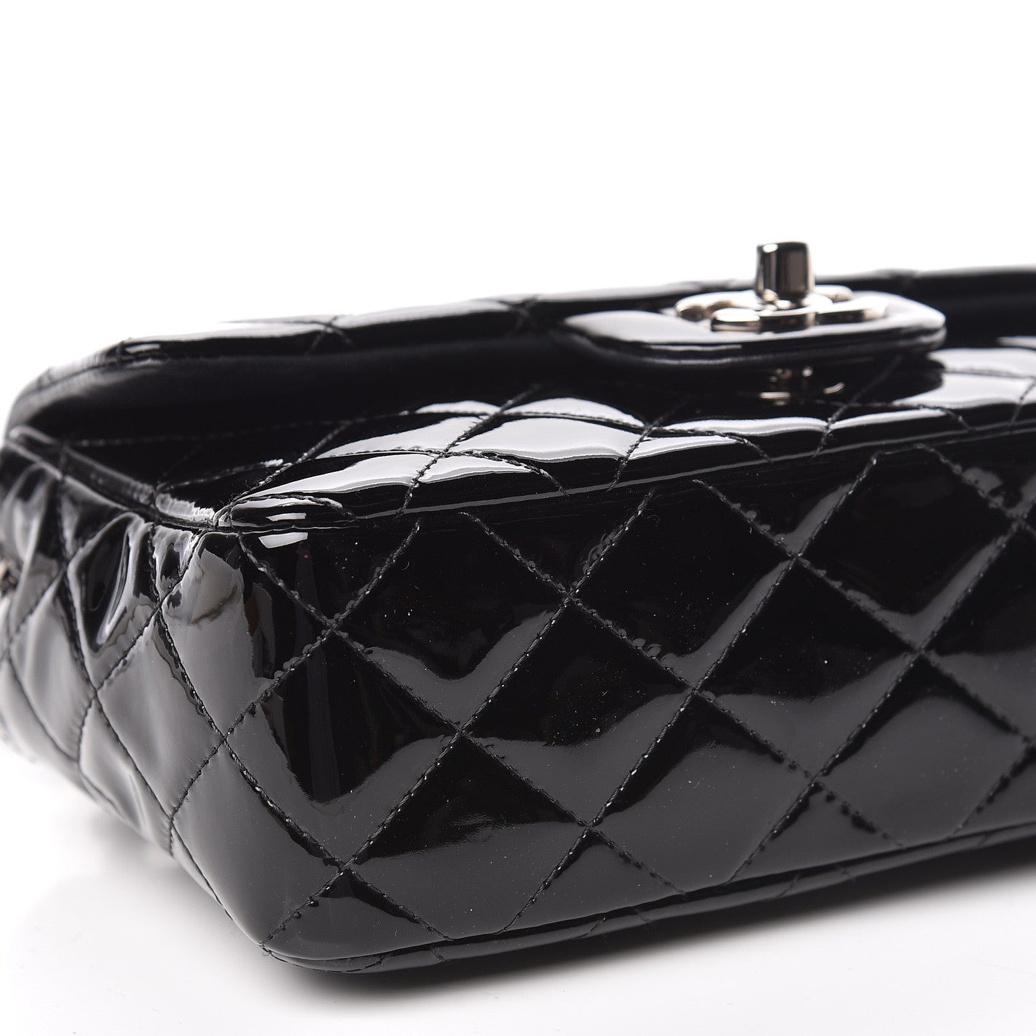 Chanel Patent Calfskin Quilted Mini Rectangular Flap Black 9 of 11