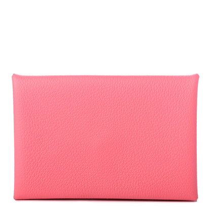 Hermes Evercolor Calvi Card Case Rose Azalee 1 of 7