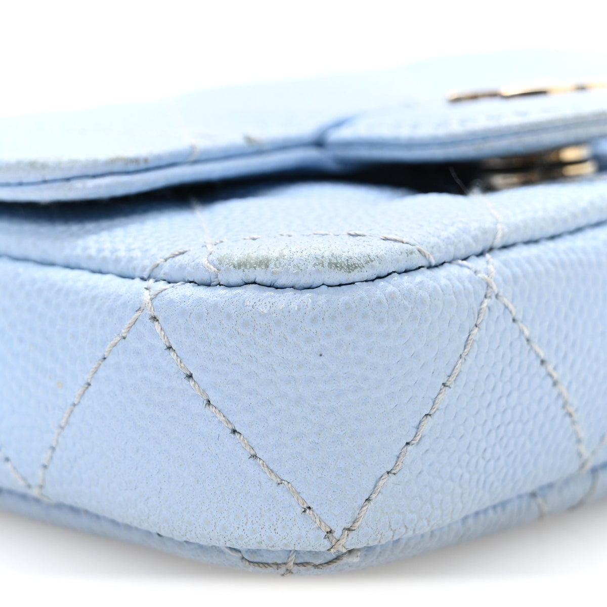 Chanel Caviar Quilted Mini Chain Belt Bag Light Blue 10 of 12