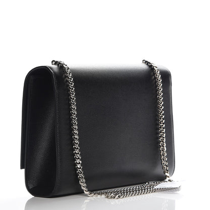 Saint Laurent Grain De Poudre Large Classic Monogram Kate Satchel Black 3 of 7