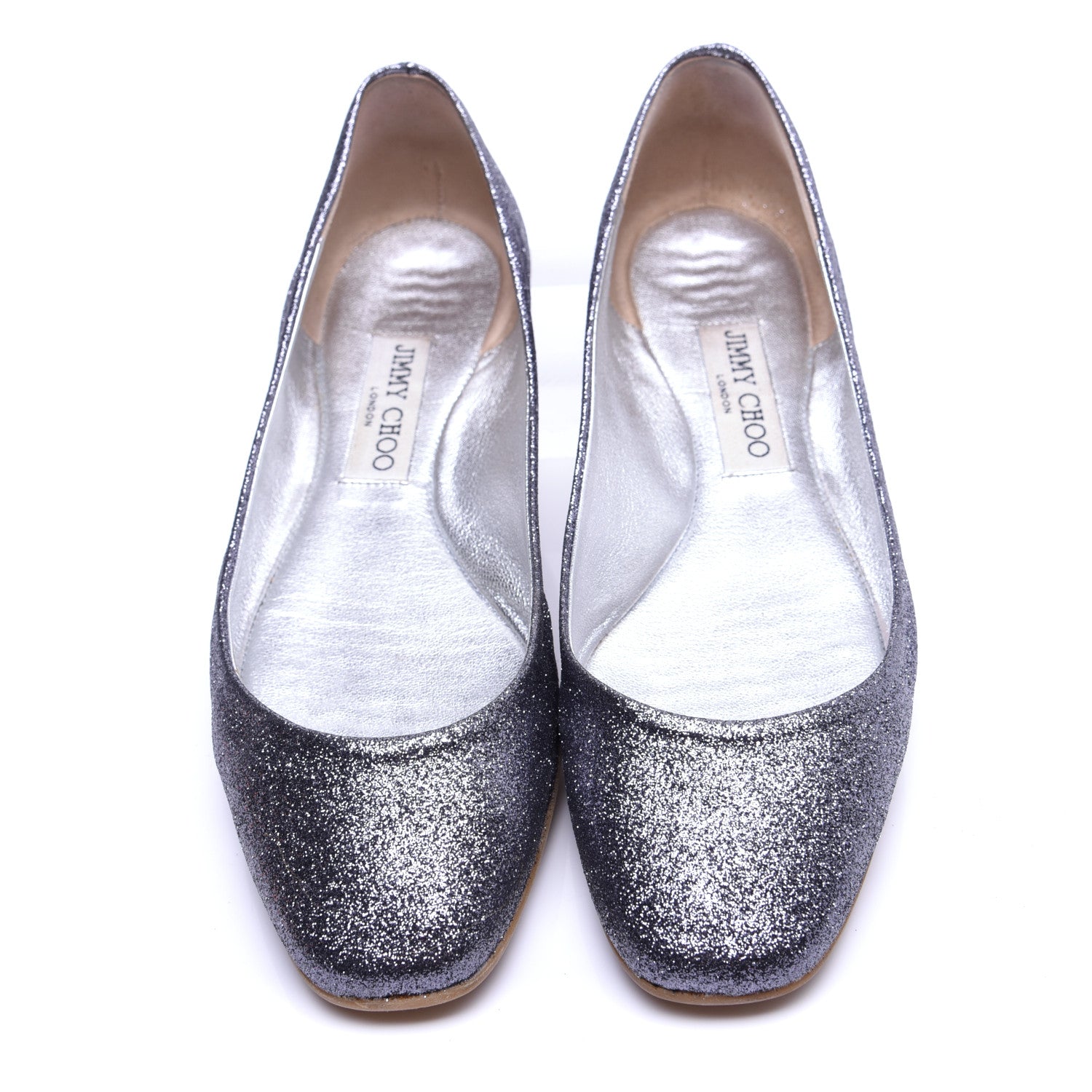 Jimmy Choo Glitter Flats 37.5 Gunmetal 8 of 13