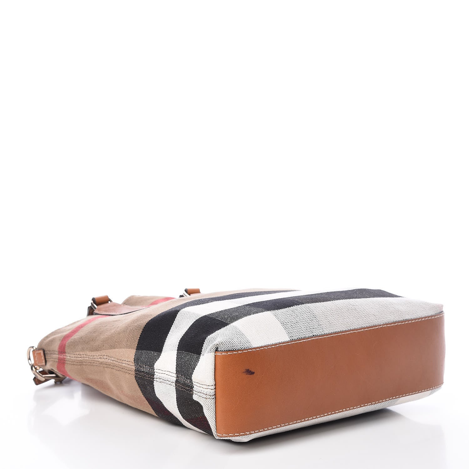 Burberry Canvas Mega Check Medium Tottenham Brit Tote Saddle Brown 4 of 14