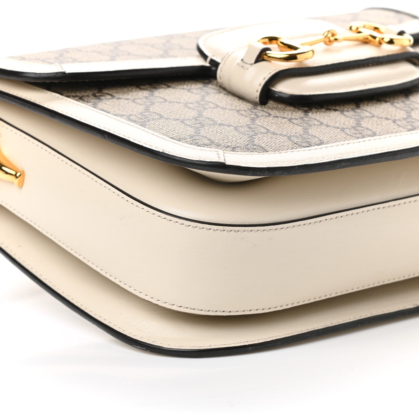 GG Supreme Monogram Horsebit 1955 Shoulder Bag Beige Mystic White