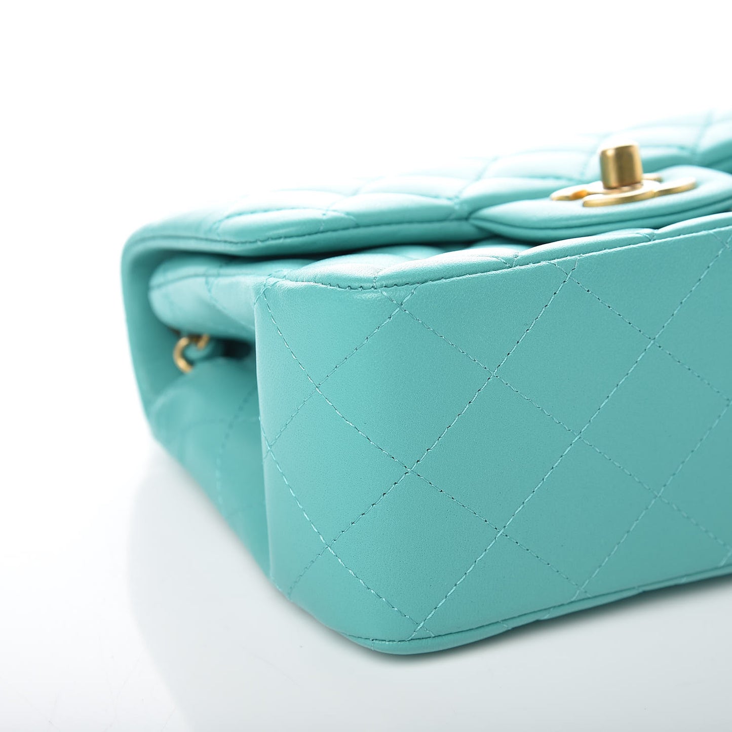 Lambskin Quilted Mini Square Flap Green