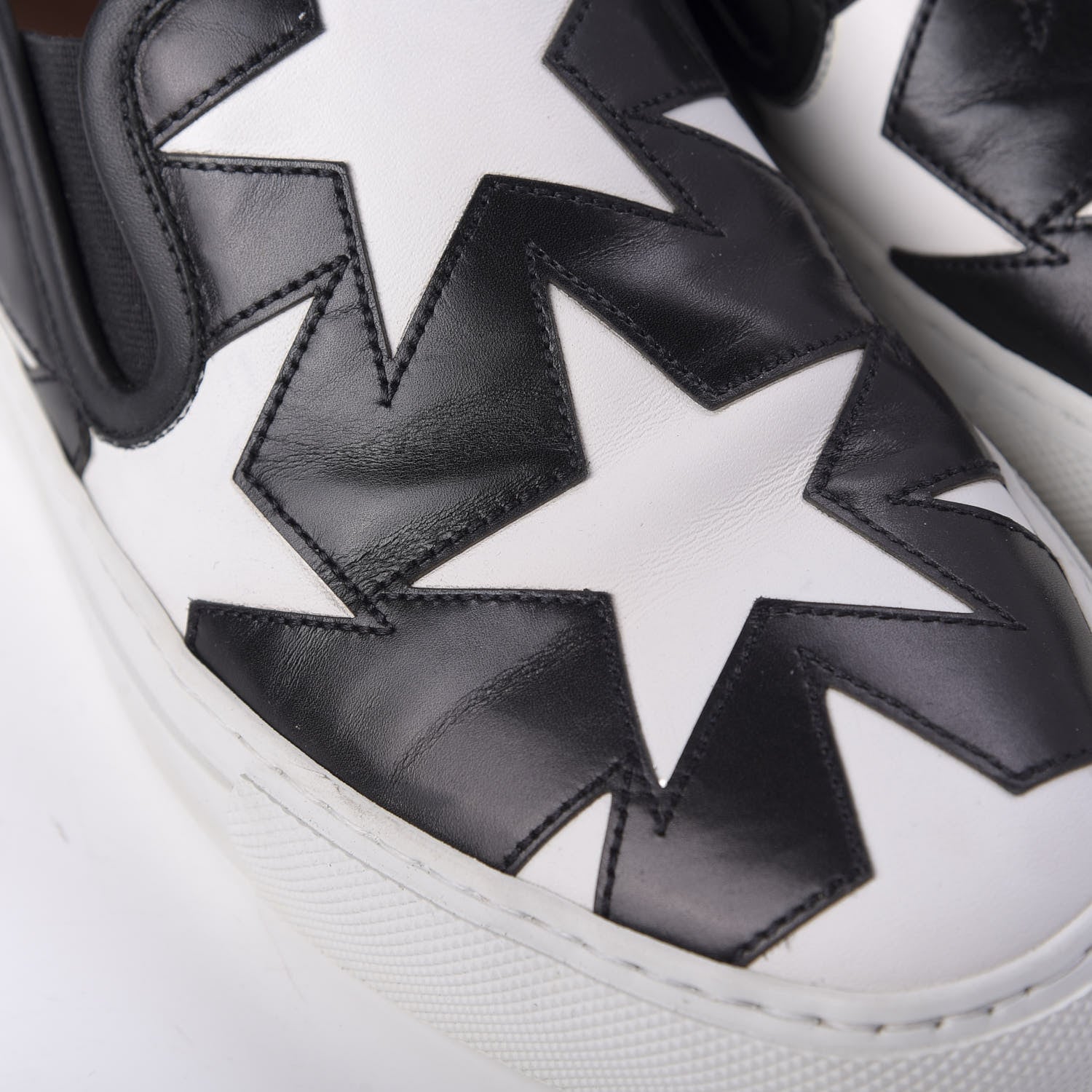 Givenchy Calfskin Skate Star Print Slip On Sneakers 37.5 Black White 12 of 12