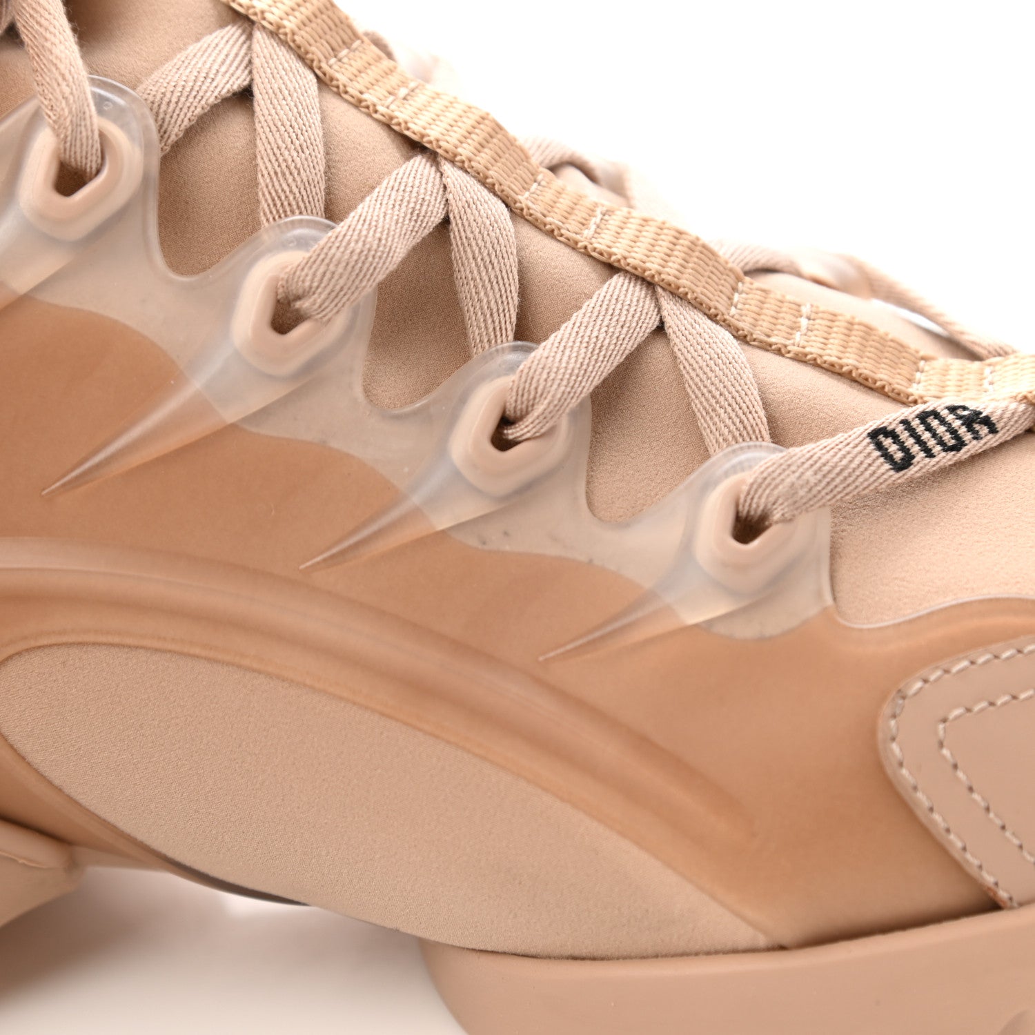Christian Dior Neoprene Rubber Womens D-Connect Sneakers 36 Nude 12 of 15