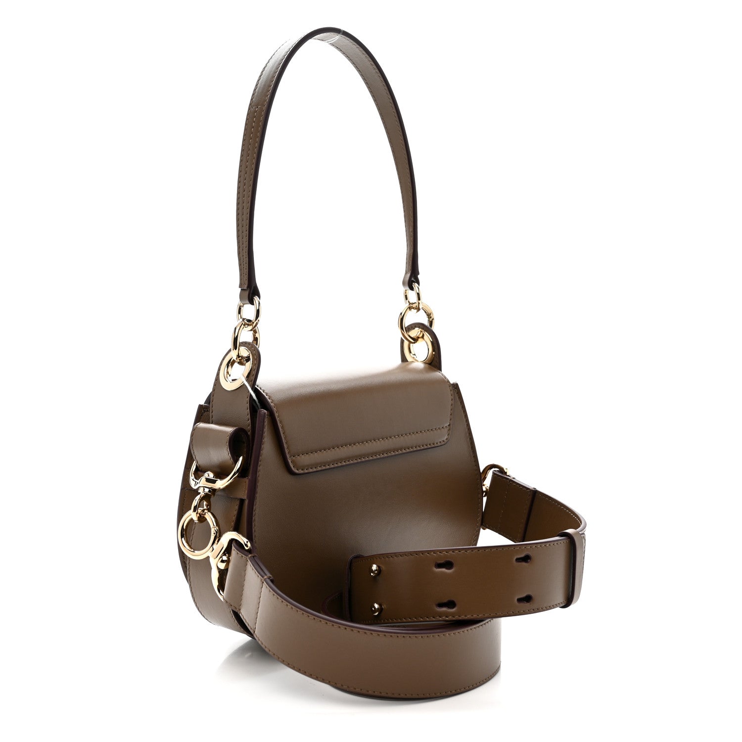 Chloe Calfskin Small Tess Bag Dark Nut 3 of 10