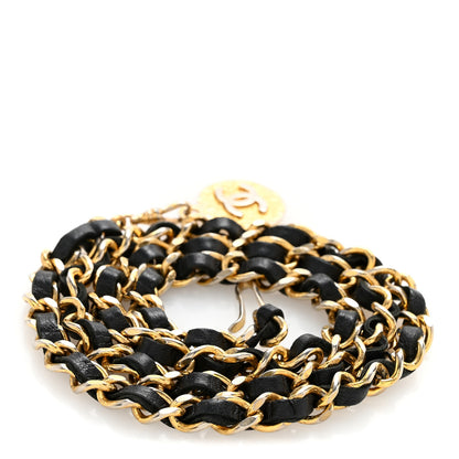 Chanel Lambskin Chain CC Medallion Belt Black Gold 2 of 5