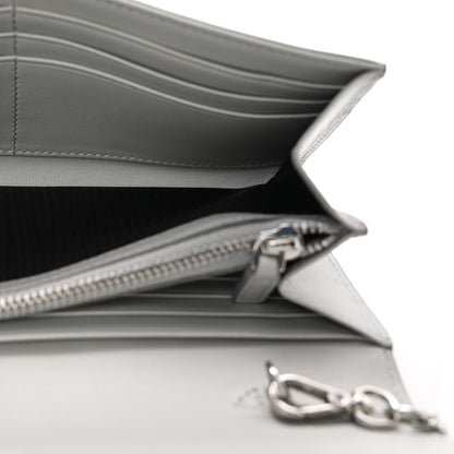 MCM Visetos Calfskin Large Mena Crossbody Wallet On Chain Grey 5 of 9