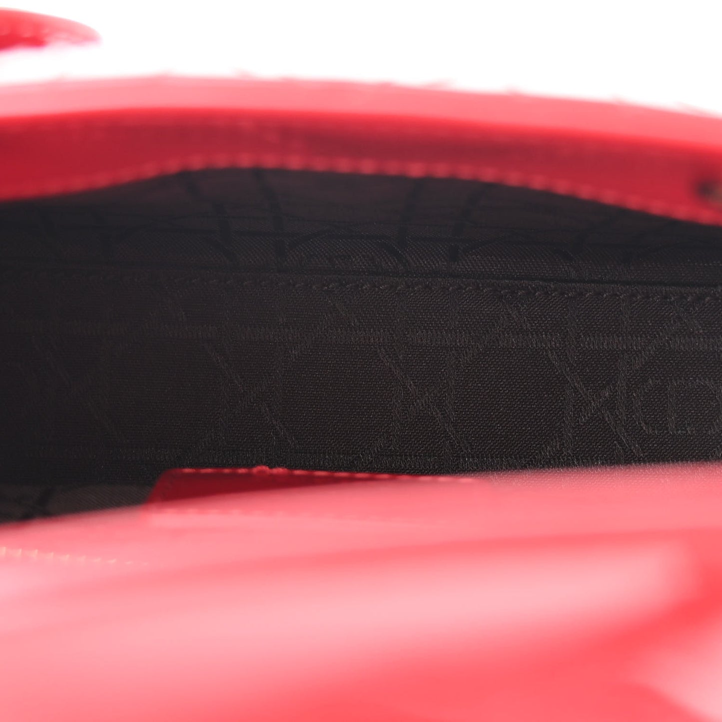 Patent Cannage Mini Lady Dior Red