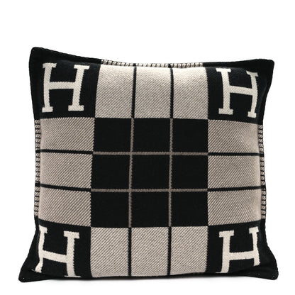 Hermes Wool Cashmere Avalon III Pillow PM Ecru Black 1 of 3