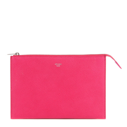 Celine Grained Calfskin Solo Trio Cosmetic Pouch Fuchsia 1 of 7