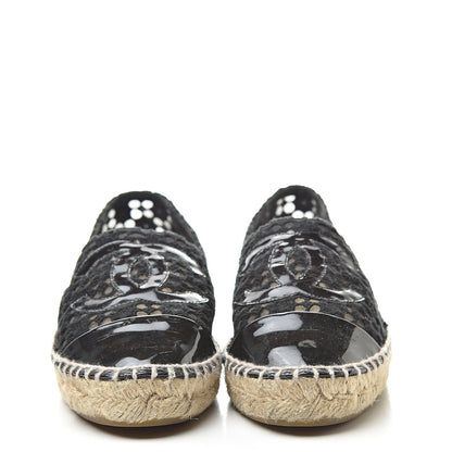 Chanel Lace Patent CC Espadrilles 37 Black 2 of 11