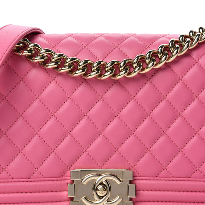 Chanel Lambskin Quilted Medium Boy Flap Pink 10 of 10