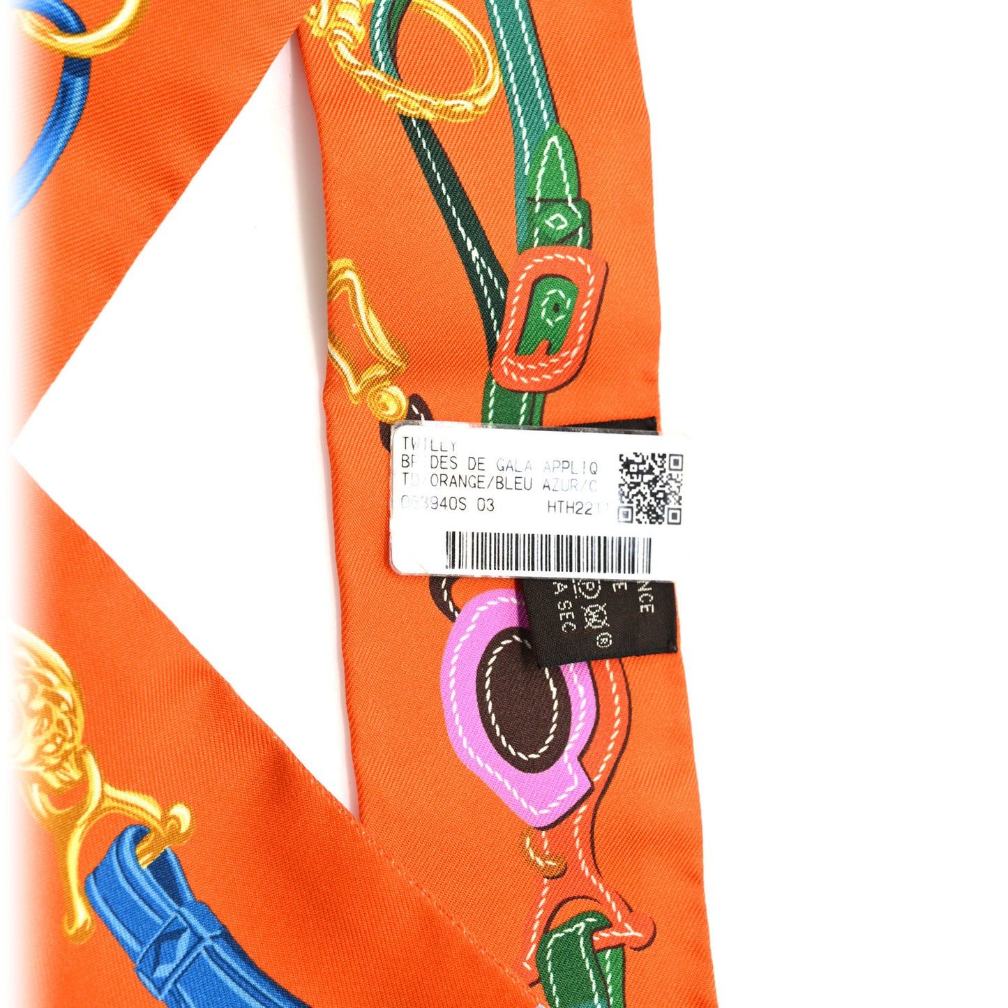Silk Brides De Gala Applique Pique Twilly Orange Bleu Azur