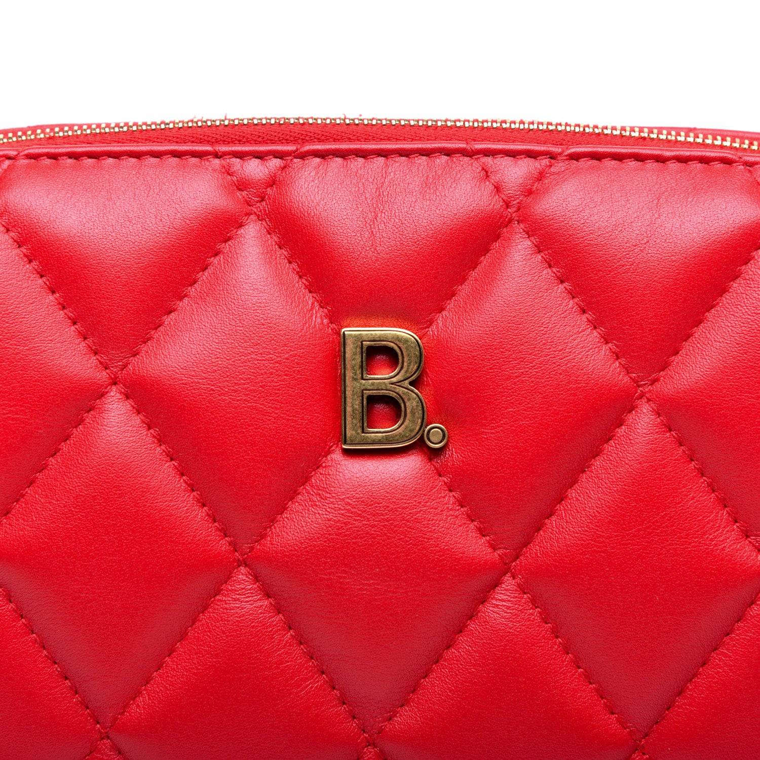 Balenciaga Nappa Calfskin Quilted Touch B Camera Shoulder Bag Bright Red 10 of 11