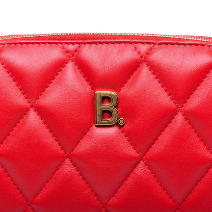 Balenciaga Nappa Calfskin Quilted Touch B Camera Shoulder Bag Bright Red 10 of 11