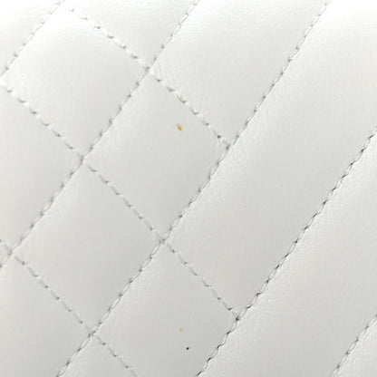 Chanel Lambskin Quilted Chevron Medium Boy Flap White 21 of 24