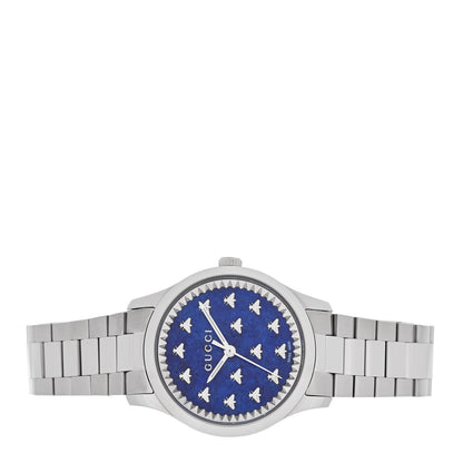 Gucci Stainless Steel 32mm G-Timeless Bee Quartz Watch Blue 2 of 5