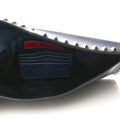 Valentino Garavani Vitello Large Rockstud Envelope Clutch Navy 11 of 15