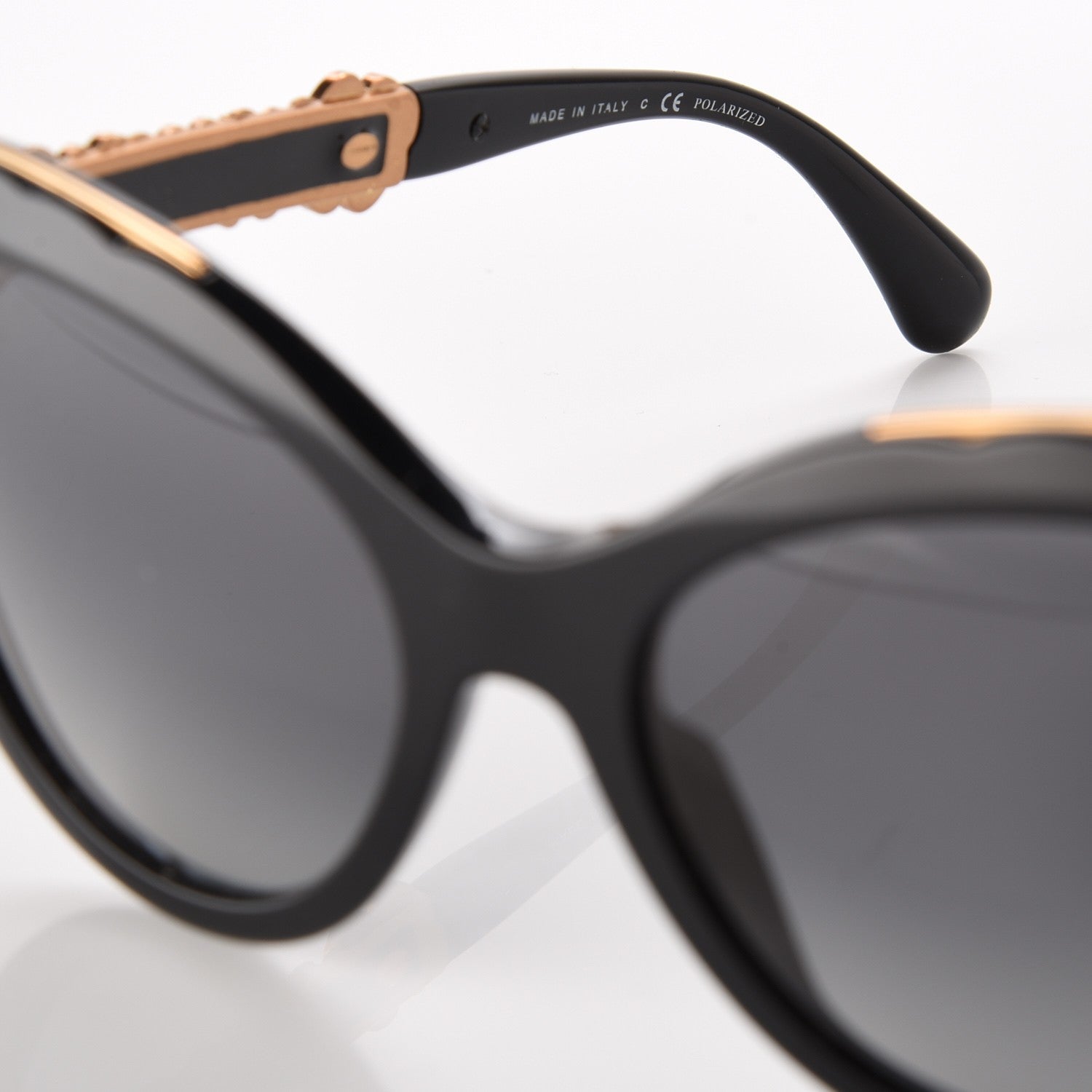 Chanel Polarized Bijou Cat Eye Sunglasses 5354 Black 6 of 8