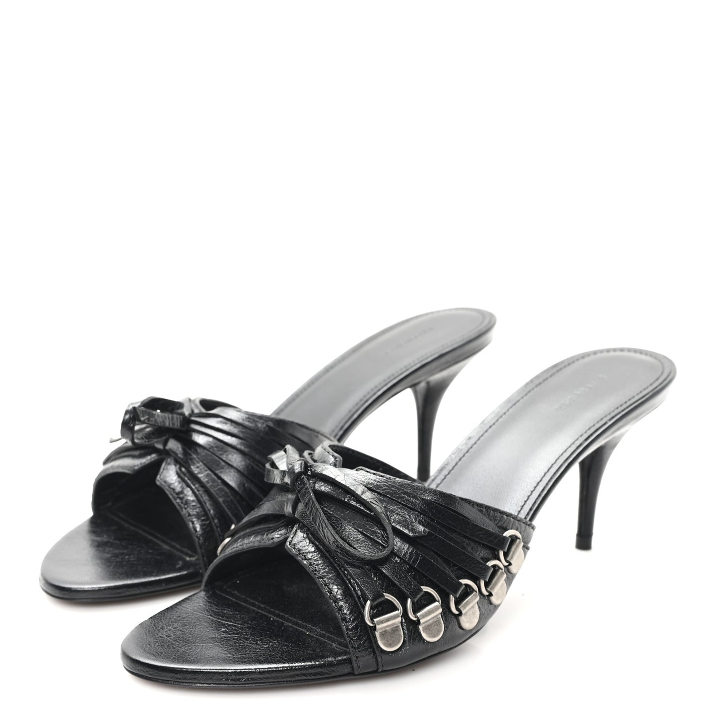 Agneau Arena Cagole Bow 70mm Sandals 38 Black