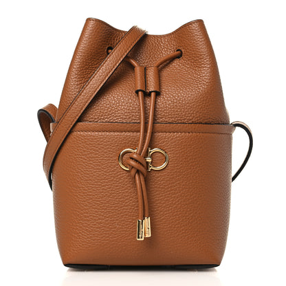Salvatore Ferragamo Grained Calfskin Mini Gancino Bucket Bag Sella 1 of 8