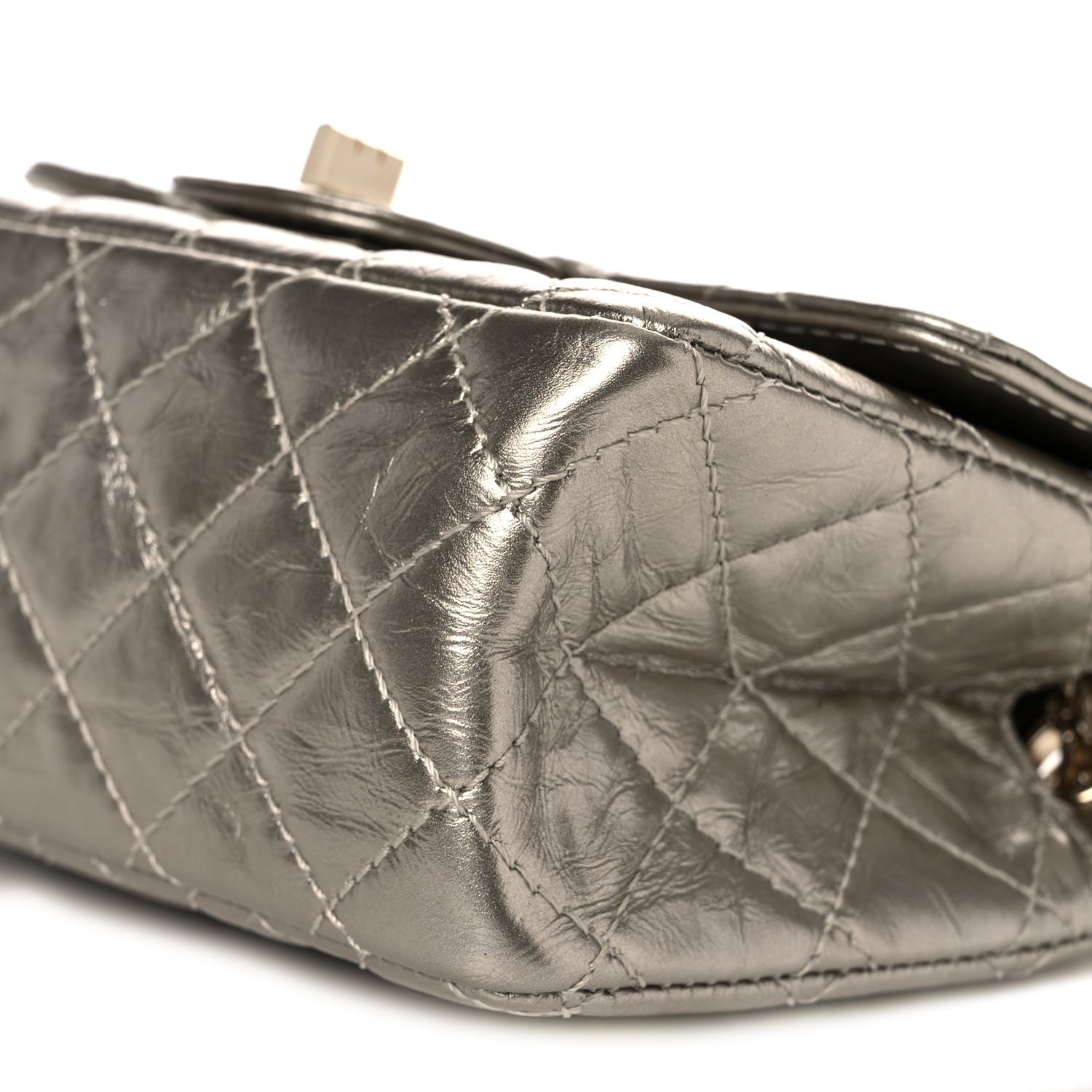 Chanel Metallic Aged Calfskin Quilted 2.55 Reissue Mini Flap Light Gold 10 of 11