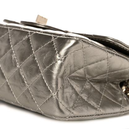 Chanel Metallic Aged Calfskin Quilted 2.55 Reissue Mini Flap Light Gold 10 of 11