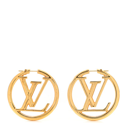 Louis Vuitton Metal Louise Hoop Earrings Gold 1 of 4