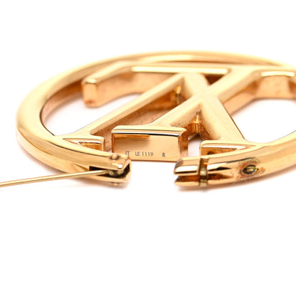 Louis Vuitton Metal Louise Hoop Earrings Gold 5 of 6