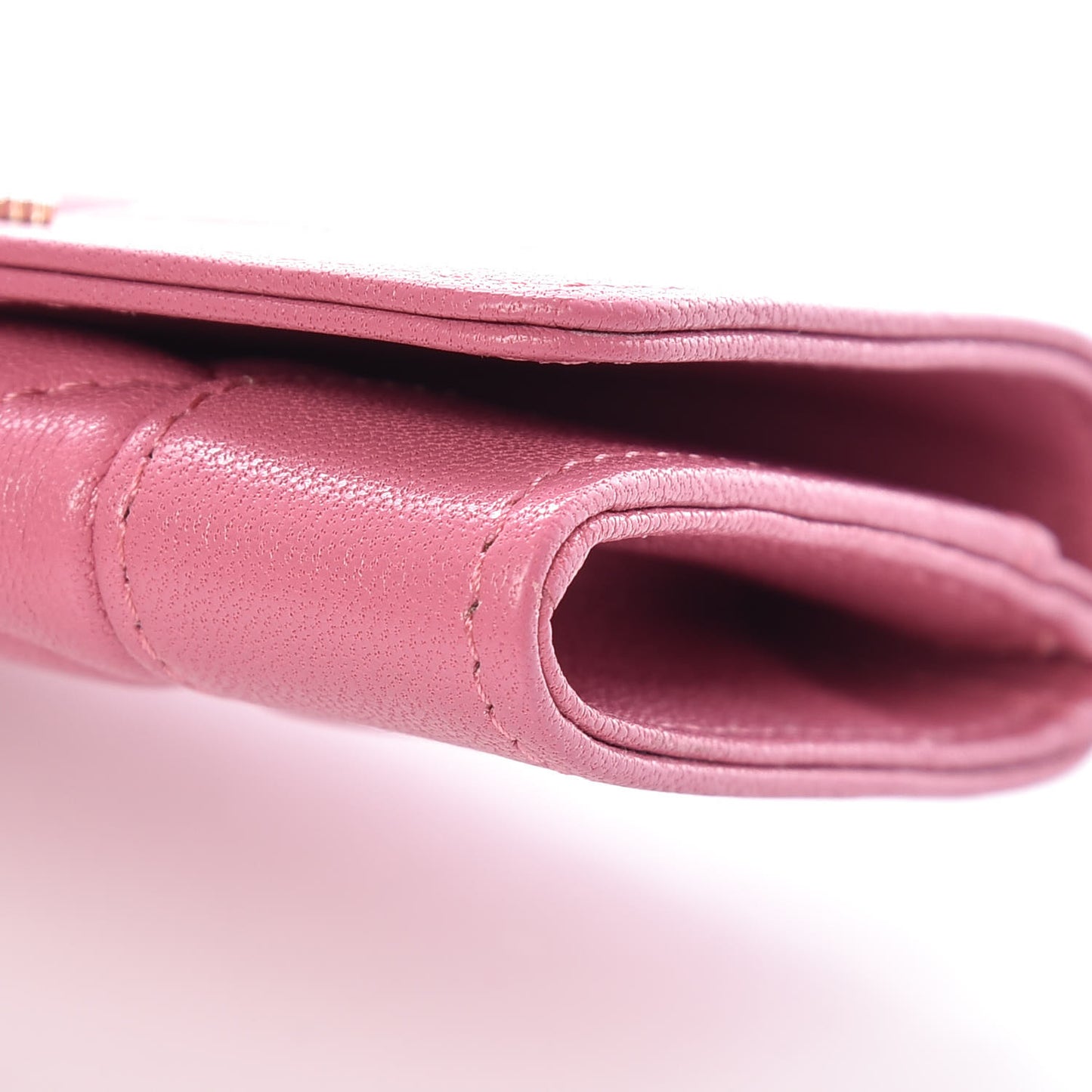 Sheepskin Quilted Vintage Mademoiselle Card Holder Pink