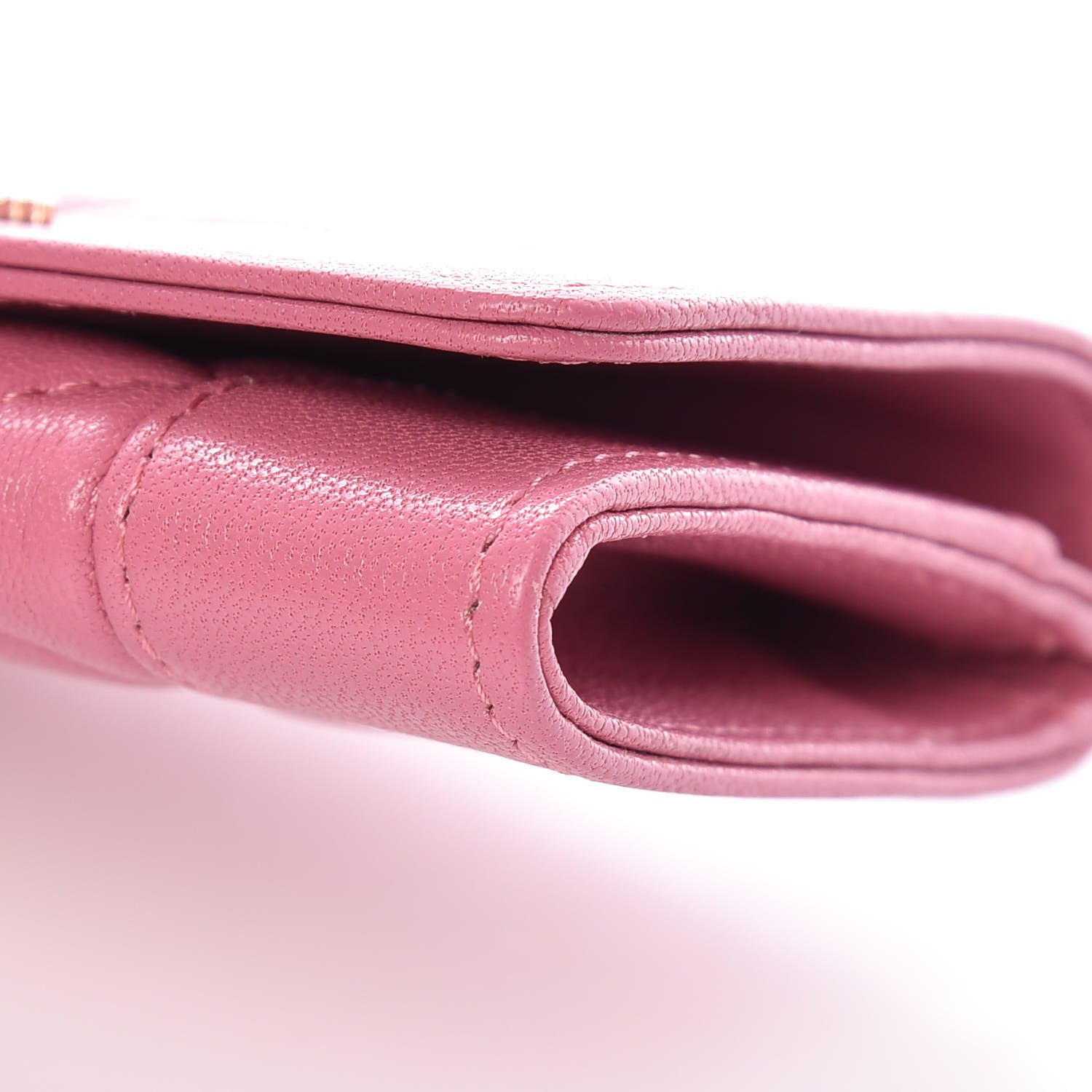 Chanel Sheepskin Quilted Vintage Mademoiselle Card Holder Pink 10 of 11