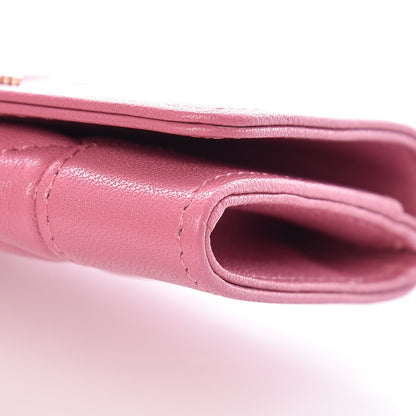 Chanel Sheepskin Quilted Vintage Mademoiselle Card Holder Pink 10 of 11