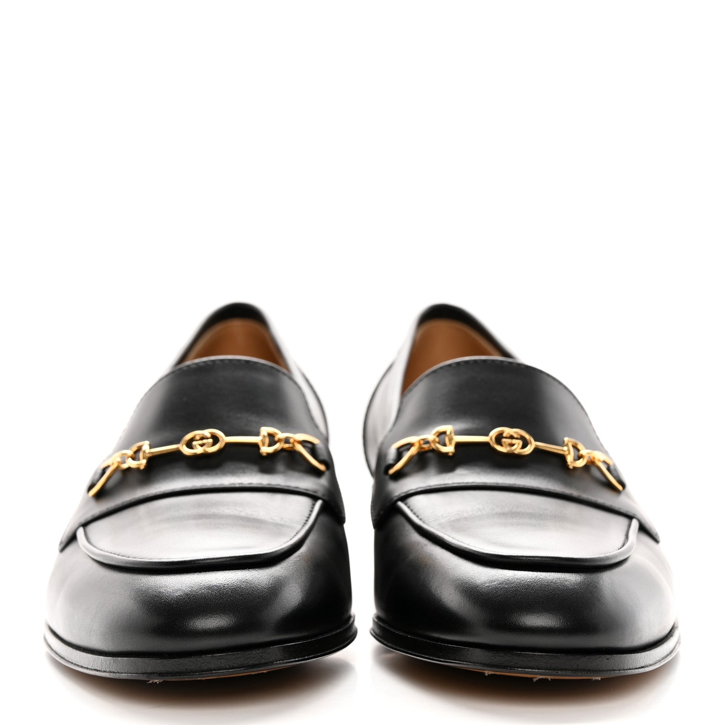 Jakarta Calfskin Womens Interlocking G Horsebit Loafers 35 Black