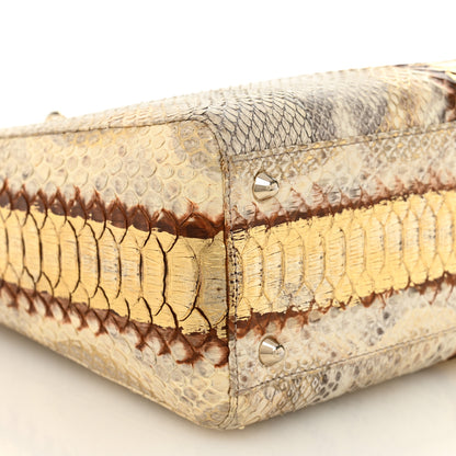 Christian Dior Metallic Snakeskin Large Lady Dior Beige Gold 9 of 13