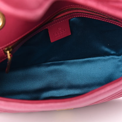 Gucci Velvet Matelasse Small GG Marmont Shoulder Bag Light Raspberry Rose 5 of 10