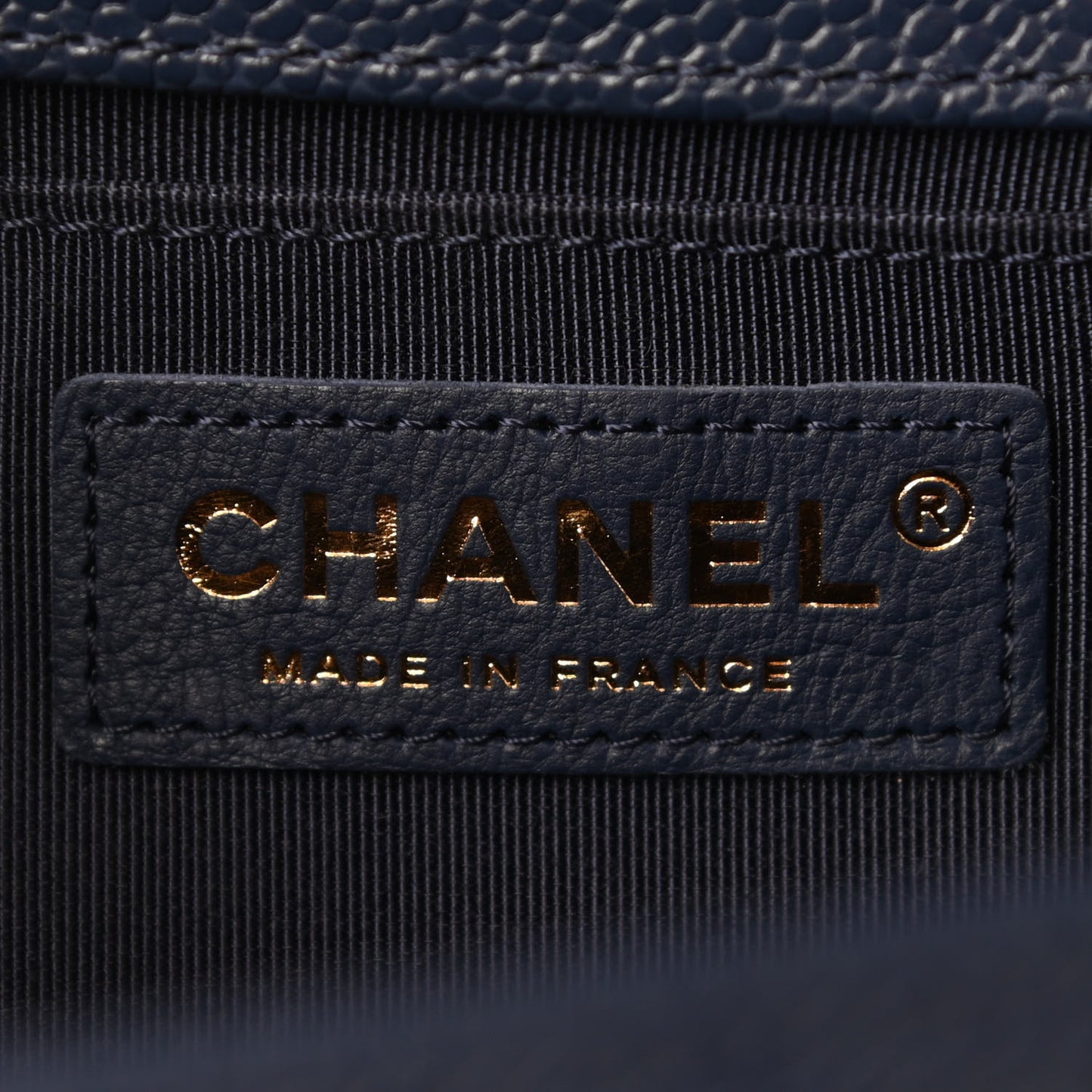 Caviar Quilted Medium Boy Flap Dark Navy Blue