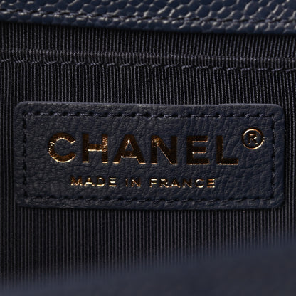 Chanel Caviar Quilted Medium Boy Flap Dark Navy Blue 6 of 9