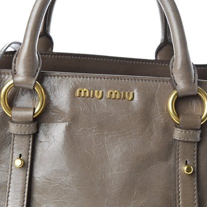 Miu Miu Vitello Shine Tote Giunco 9 of 9