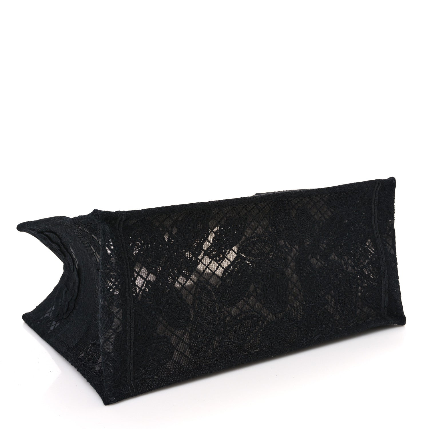 Christian Dior Embroidered 3D Macrame D-Lace Butterfly Medium Book Tote Black 3 of 9