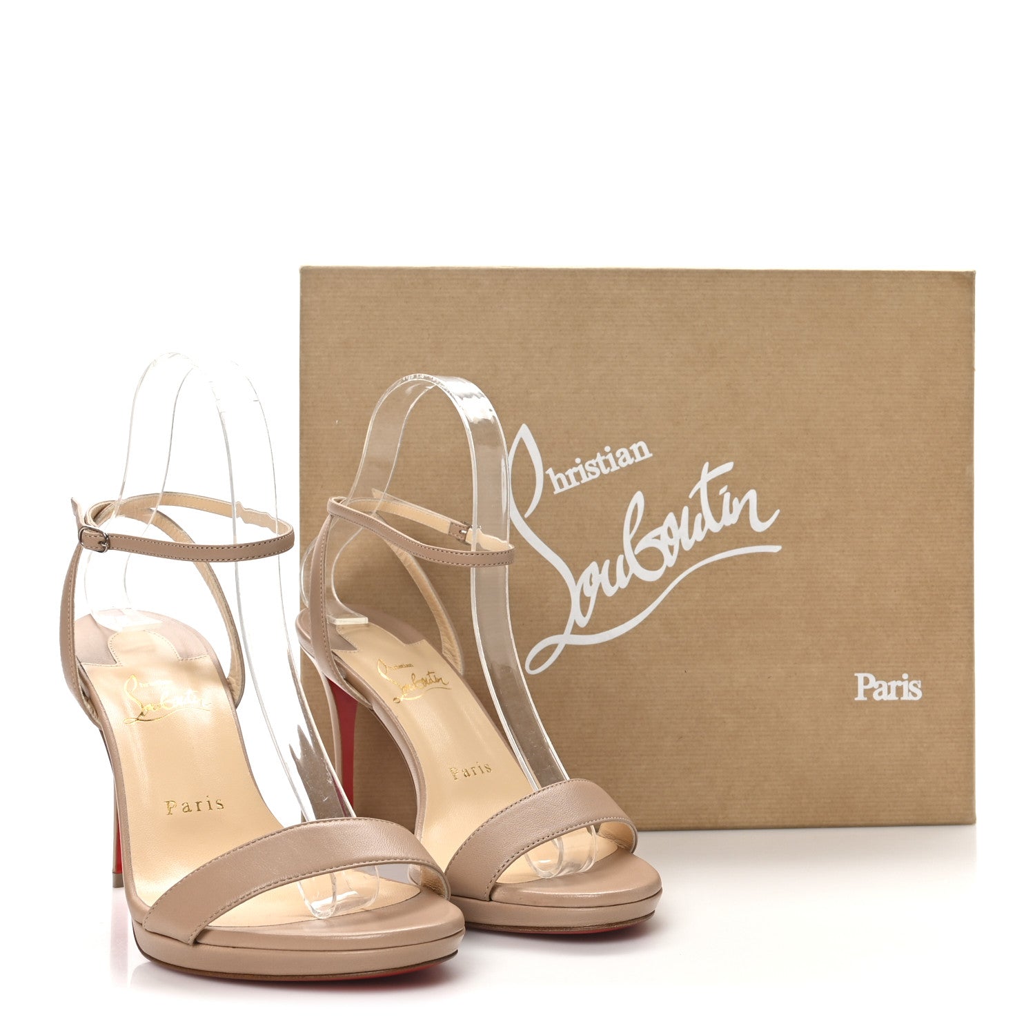 Christian Louboutin Nappa Loubi Queen 100 Pumps 38 Nude 9 of 9