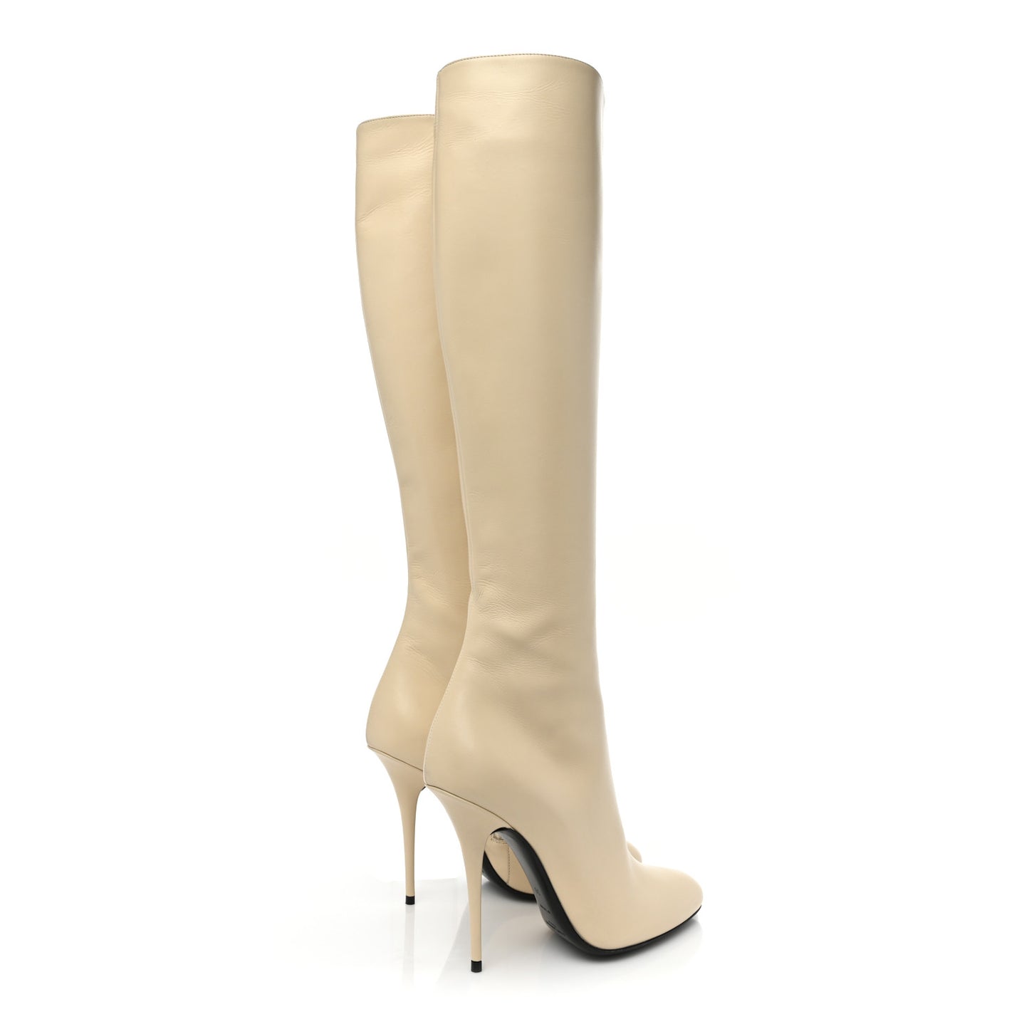 Smooth Calfskin Linda 100 Knee High Boots 39 Eggshell