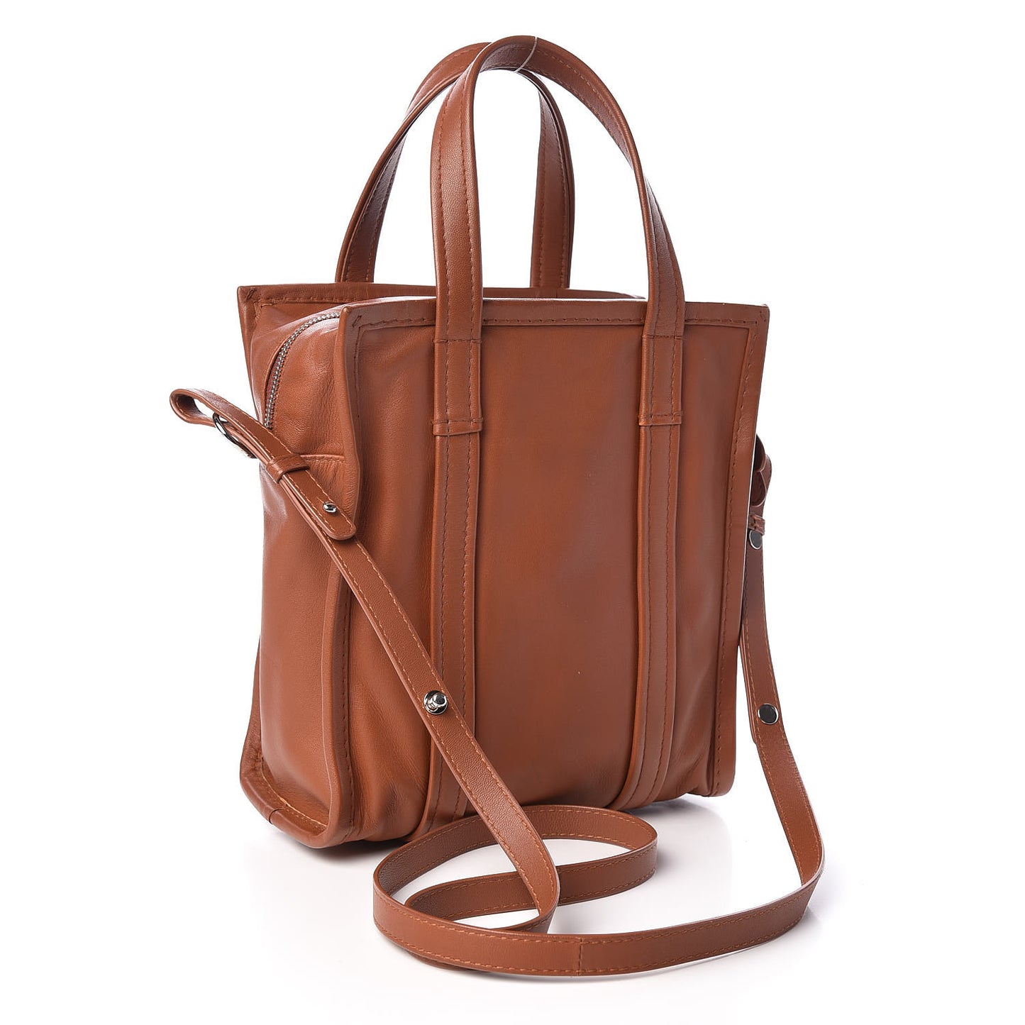 Agneau XS Bazar Shopper Tote Marron Fauve