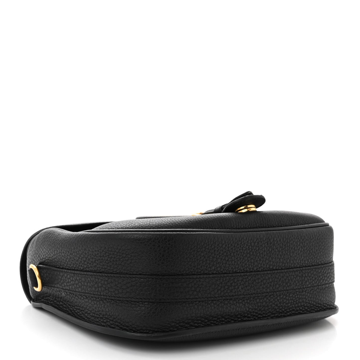 Grained Calfskin Large Bobby Flap Black