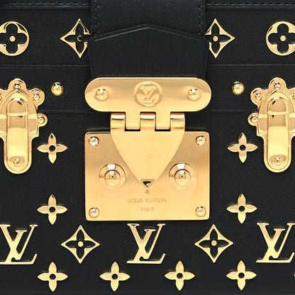 Louis Vuitton Calfskin Metal Monogram Petite Malle Black 8 of 11