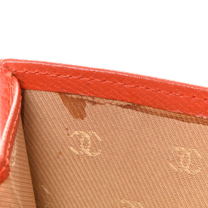 Chanel Grained Calfskin CC Button Compact Wallet Orange 10 of 11
