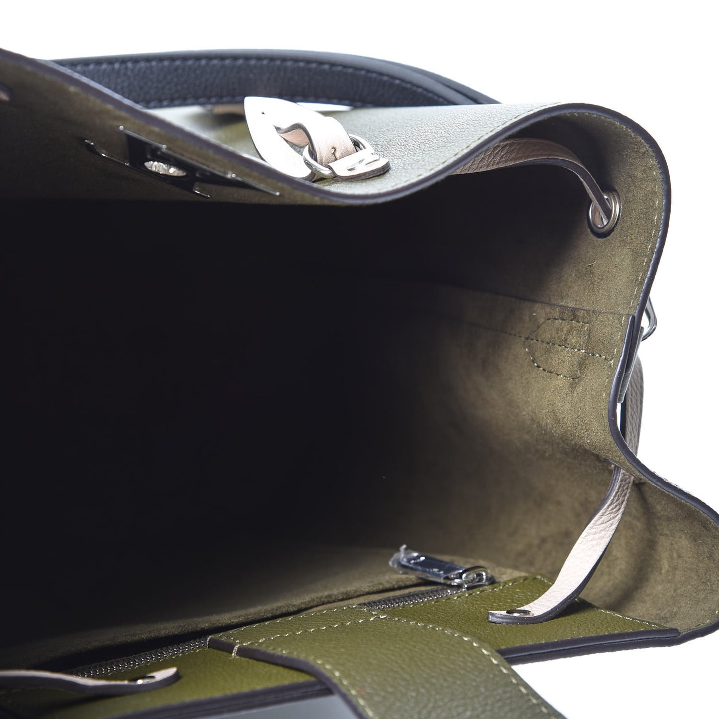 Calfskin Lockme Bucket Laurier Green Toffee Latte Beige Black