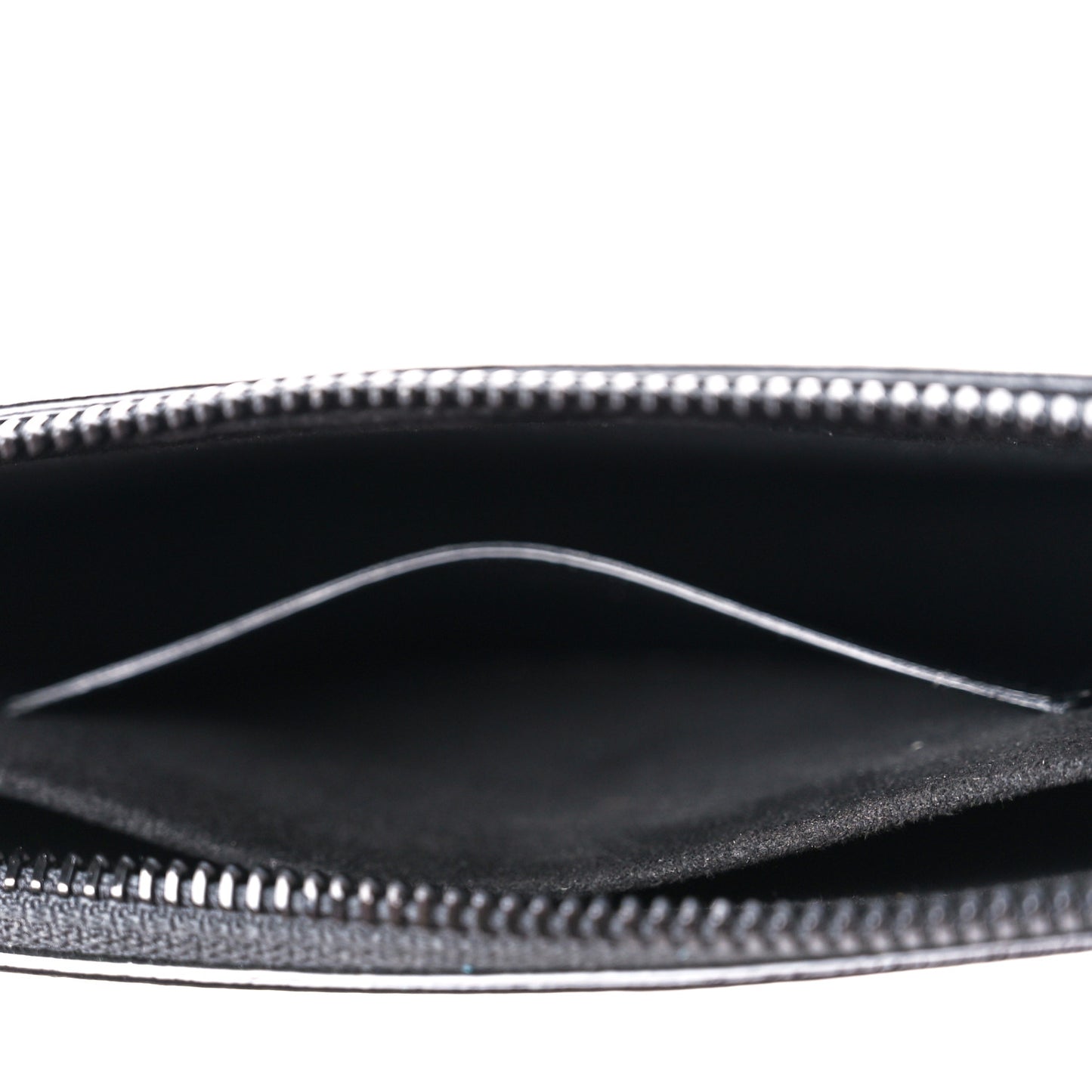 Metallic Calfskin Crocodile Embossed Knuckle Flat Zip Clutch Silver
