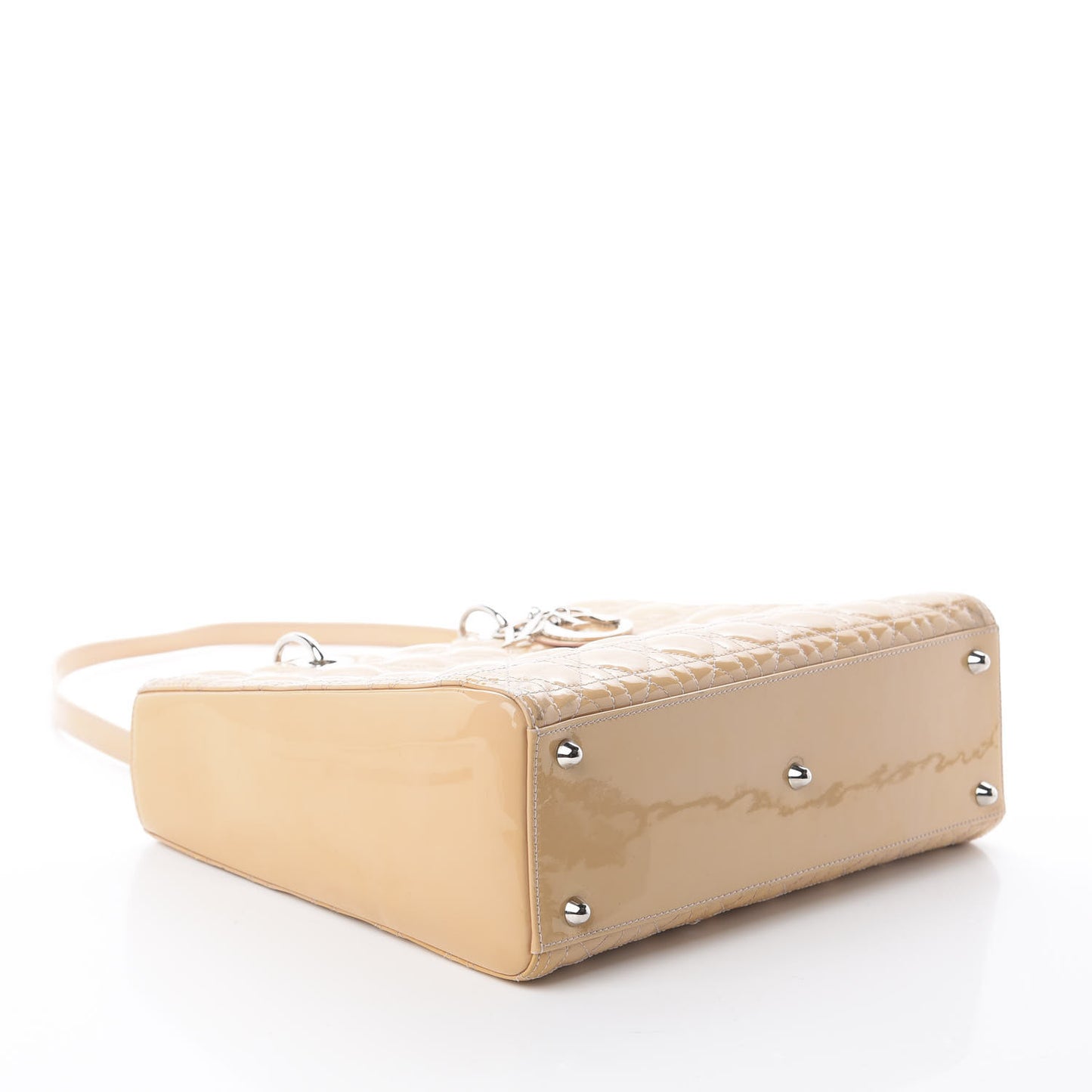 Patent Cannage Large Lady Dior Beige